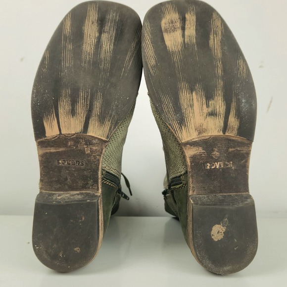 Rovers Womens Boots Green Leather Lace Up Zip Ankle Mid Calf Casual Stylish - Picture 6 of 12